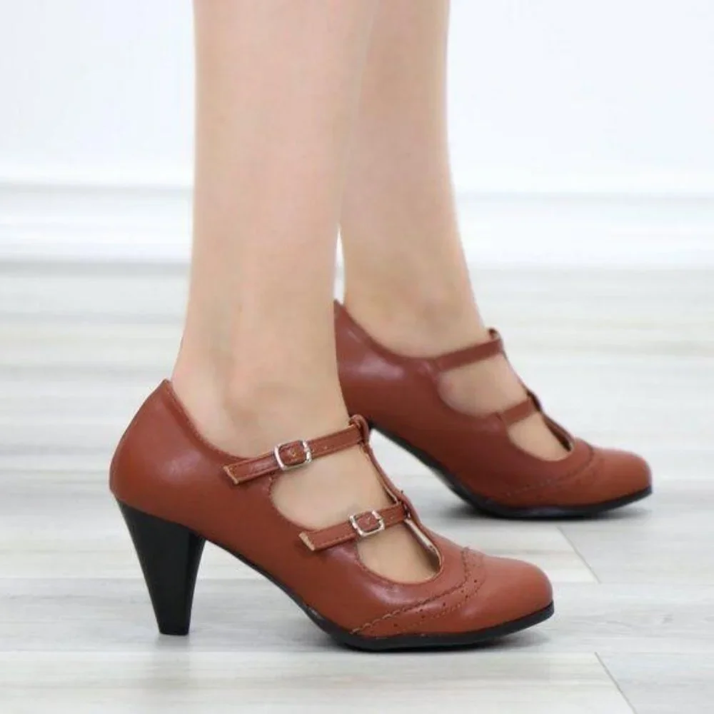 Vintage Style Oxford Heels Rockabilly - Picture 5 of 11